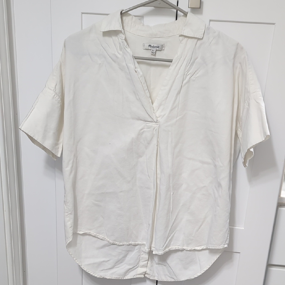 Madewell Cream Short Sleeve Top